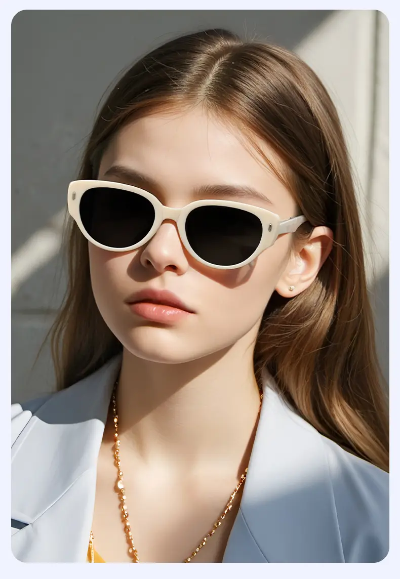 Foldable Sunscreen Sunglasses White CD009 β feature 5