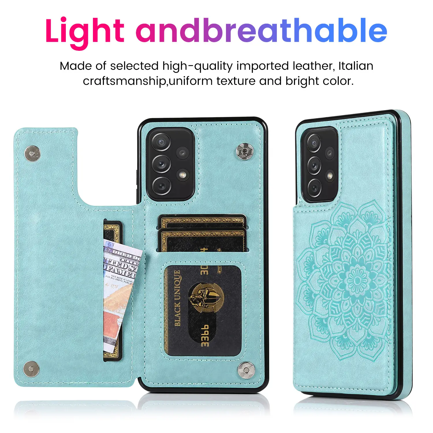 Samsung Series A72 Double Buckle Mandala Case Light Breathable