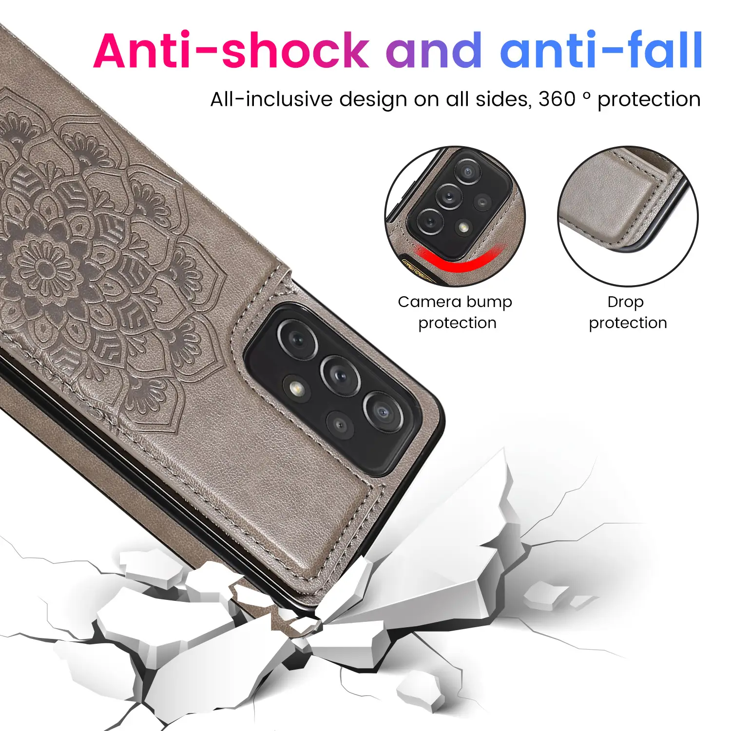 Samsung Series A72 Double Buckle Mandala Case Light Breathable