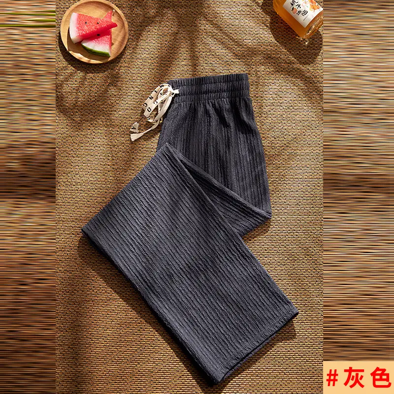 Women's Drawstring Ice Silk Wide Leg Pants Green - Image 5