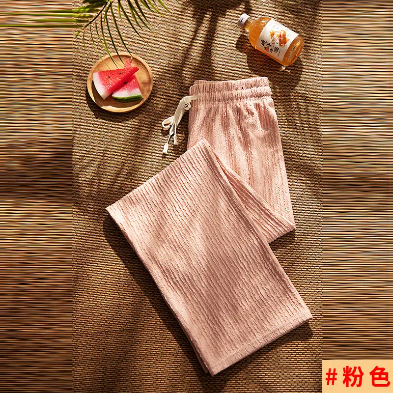Women's Drawstring Ice Silk Wide Leg Pants Green - Image 6