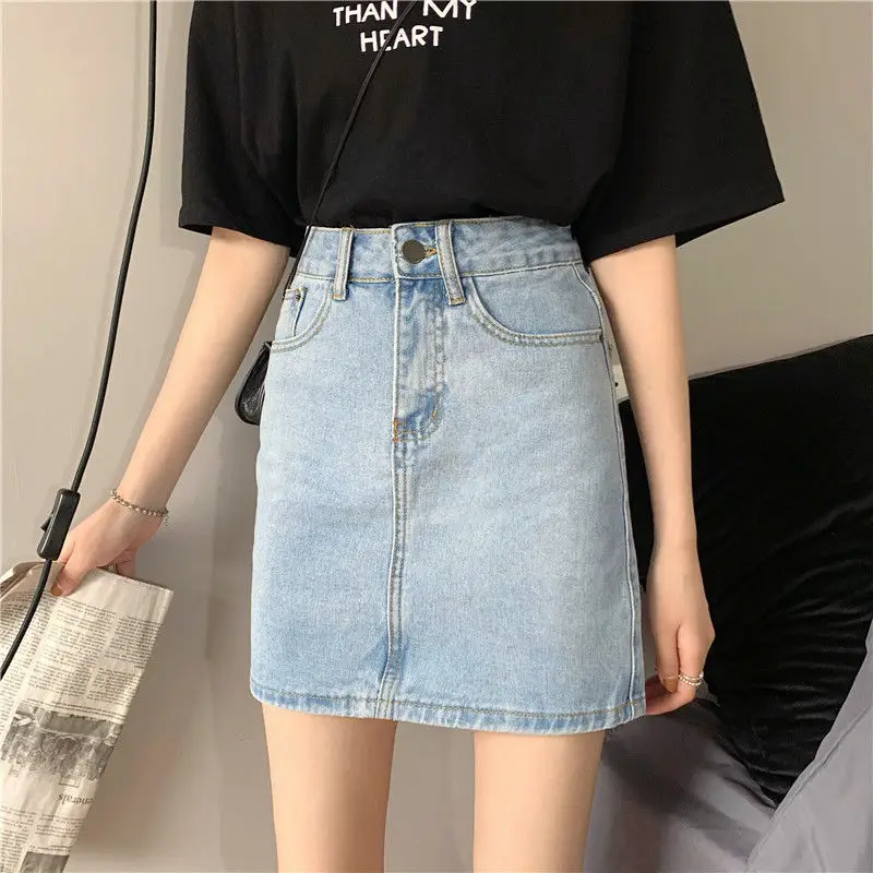Women's Light Blue Denim High Waist Shorts - Image 4
