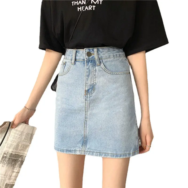Women's Light Blue Denim High Waist Shorts - Image 8