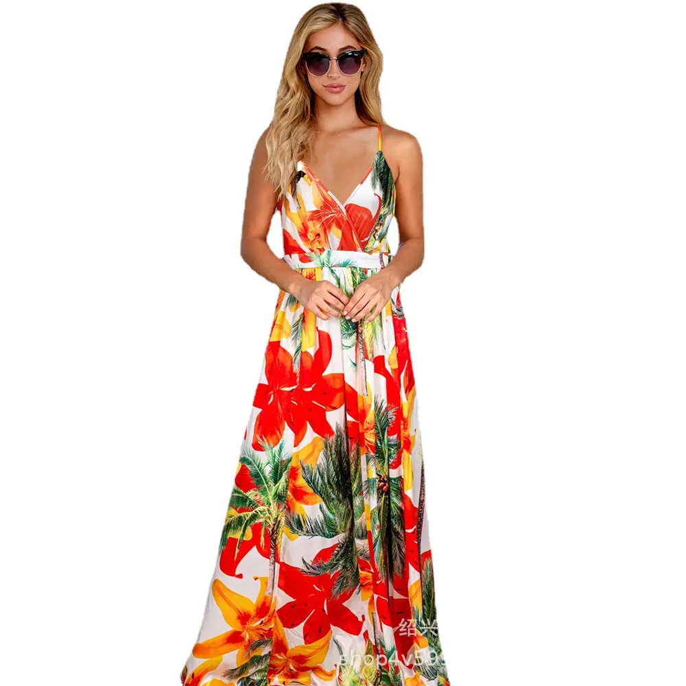 2023 Printed Bohemian Long Dress for Women Large - Image 11