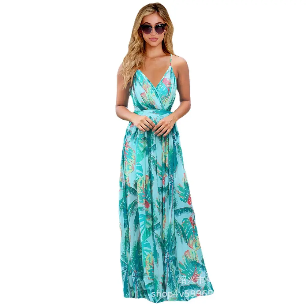2023 Printed Bohemian Long Dress for Women Large - Image 12