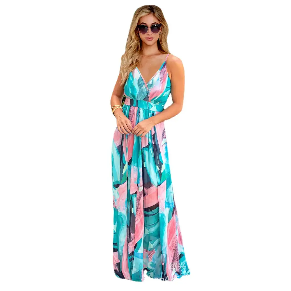 2023 Printed Bohemian Long Dress for Women Large - Image 13
