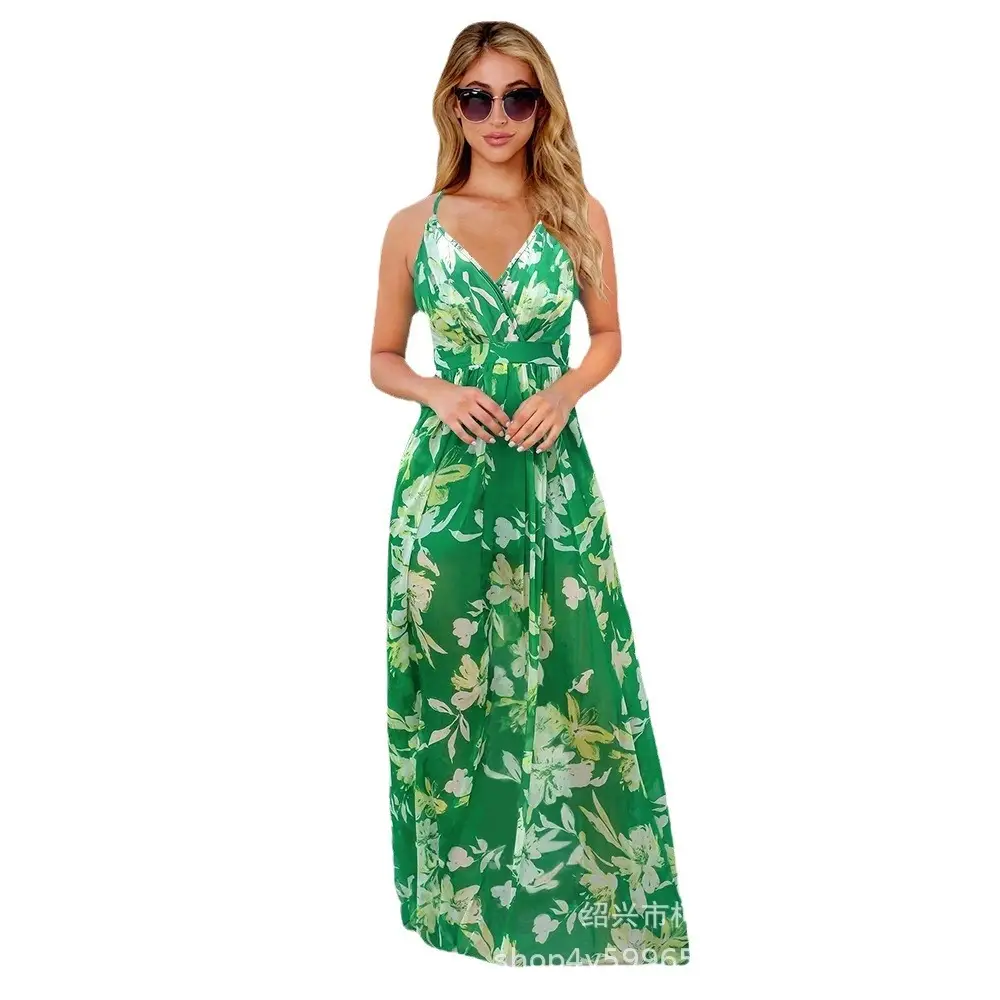 2023 Printed Bohemian Long Dress for Women Large - Image 14