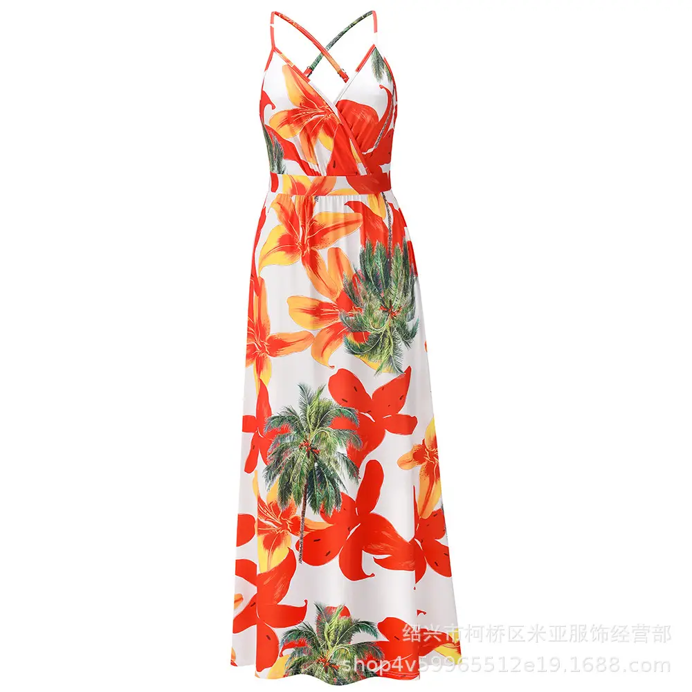 2023 Printed Bohemian Long Dress for Women Large - Image 2