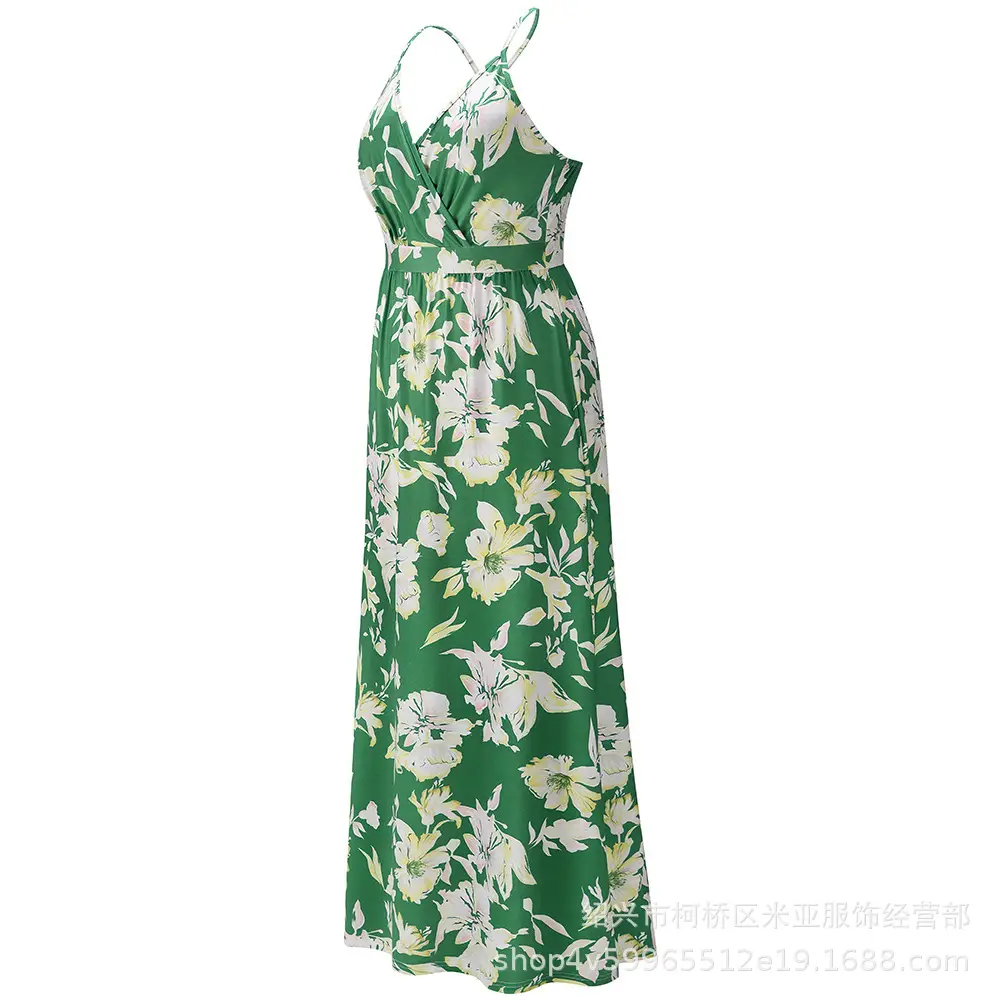 2023 Printed Bohemian Long Dress for Women Large - Image 3