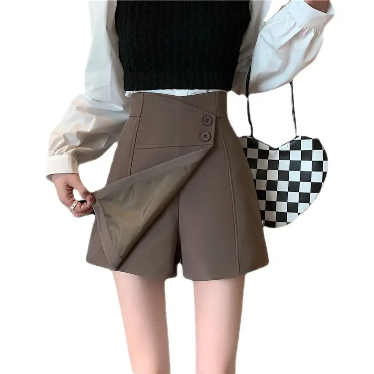 Women's High Waist A-Line Skirt Brown 2022 - Image 5