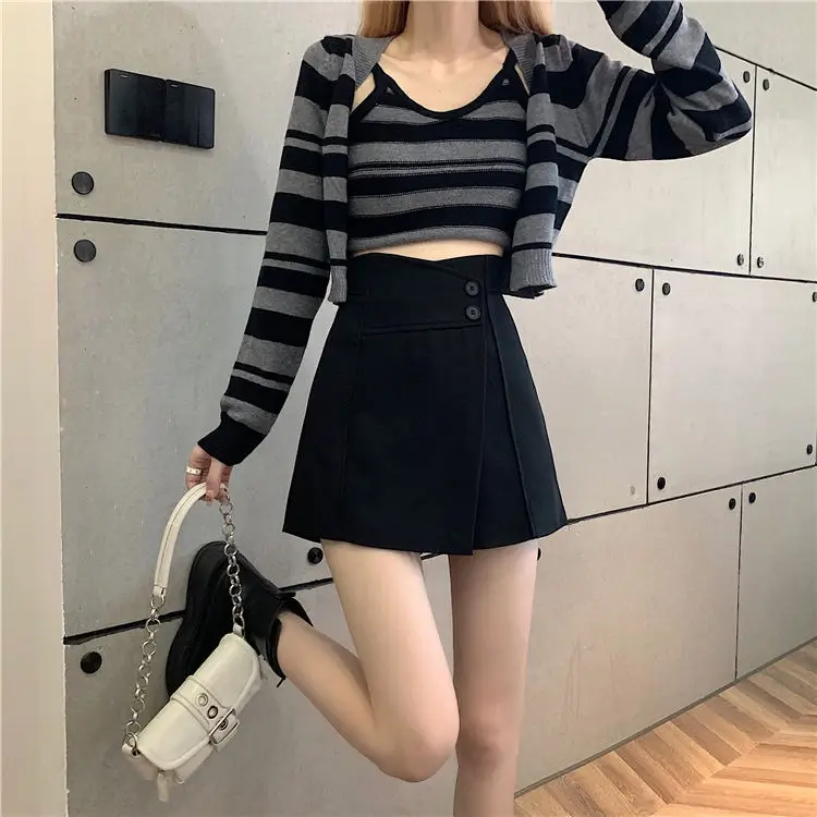 Women's High Waist A-Line Skirt Brown 2022 — feature 10