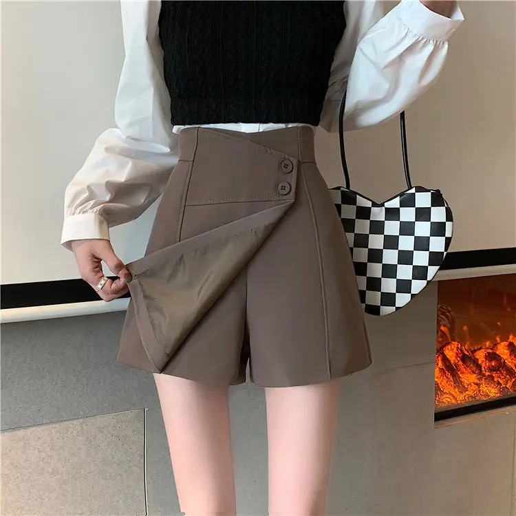 Women's High Waist A-Line Skirt Brown 2022 — feature 14