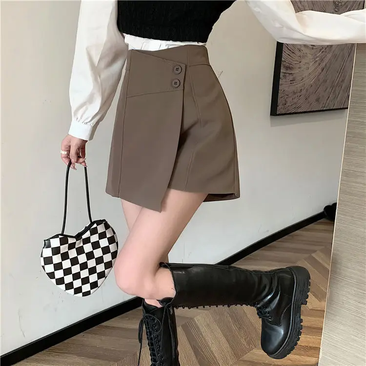 Women's High Waist A-Line Skirt Brown 2022 — feature 18