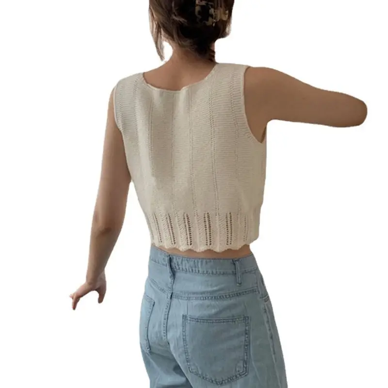 2025 Korean Style Sleeveless V Neck Knitted Vest Women - Image 5