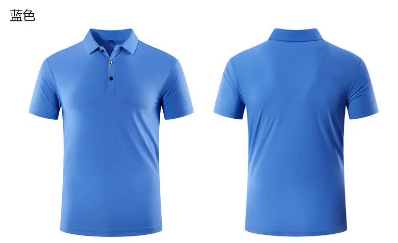 Men Light Blue Polo T-Shirt Quick Dry Sports Wear — feature 25
