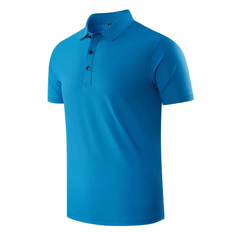 Men Light Blue Polo T-Shirt Quick Dry Sports Wear - Image 15