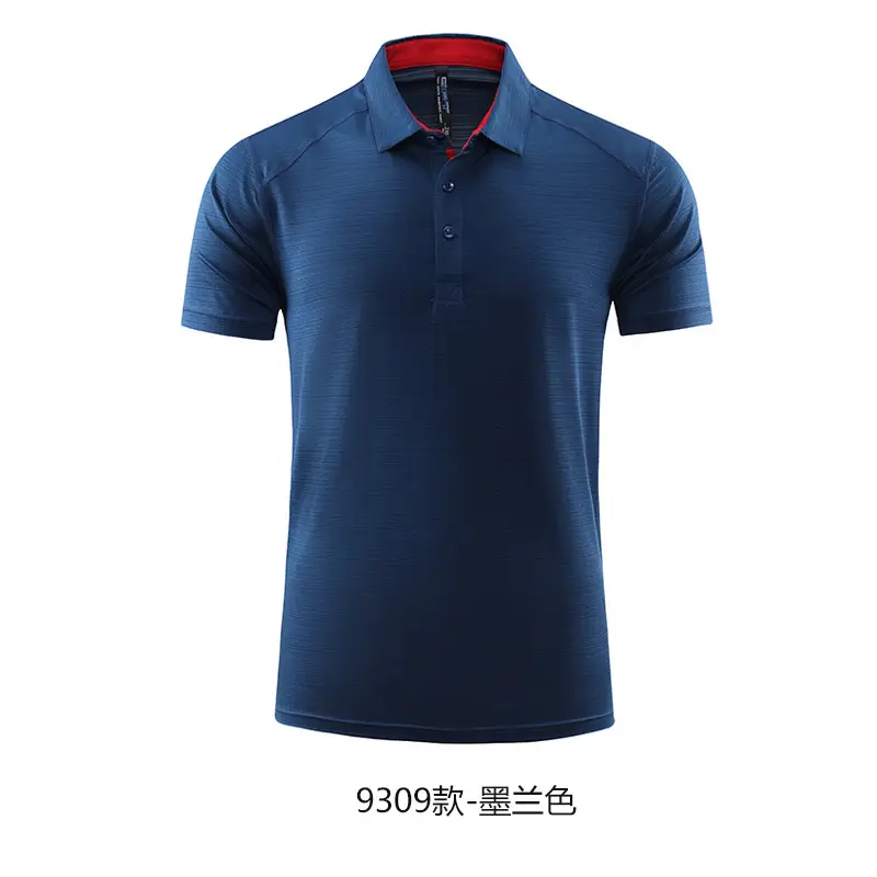 Men Light Blue Polo T-Shirt Quick Dry Sports Wear - Image 5