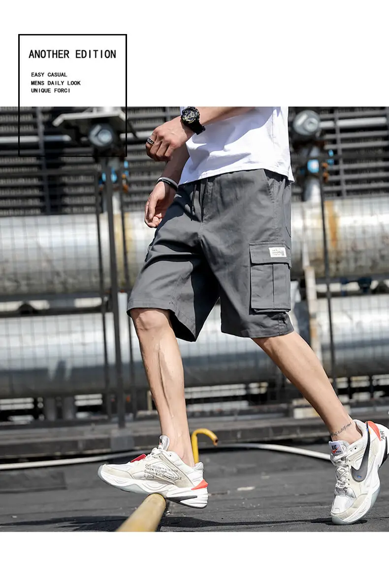 Men Korean Style Grey Shorts Casual Sports Wear — feature 10
