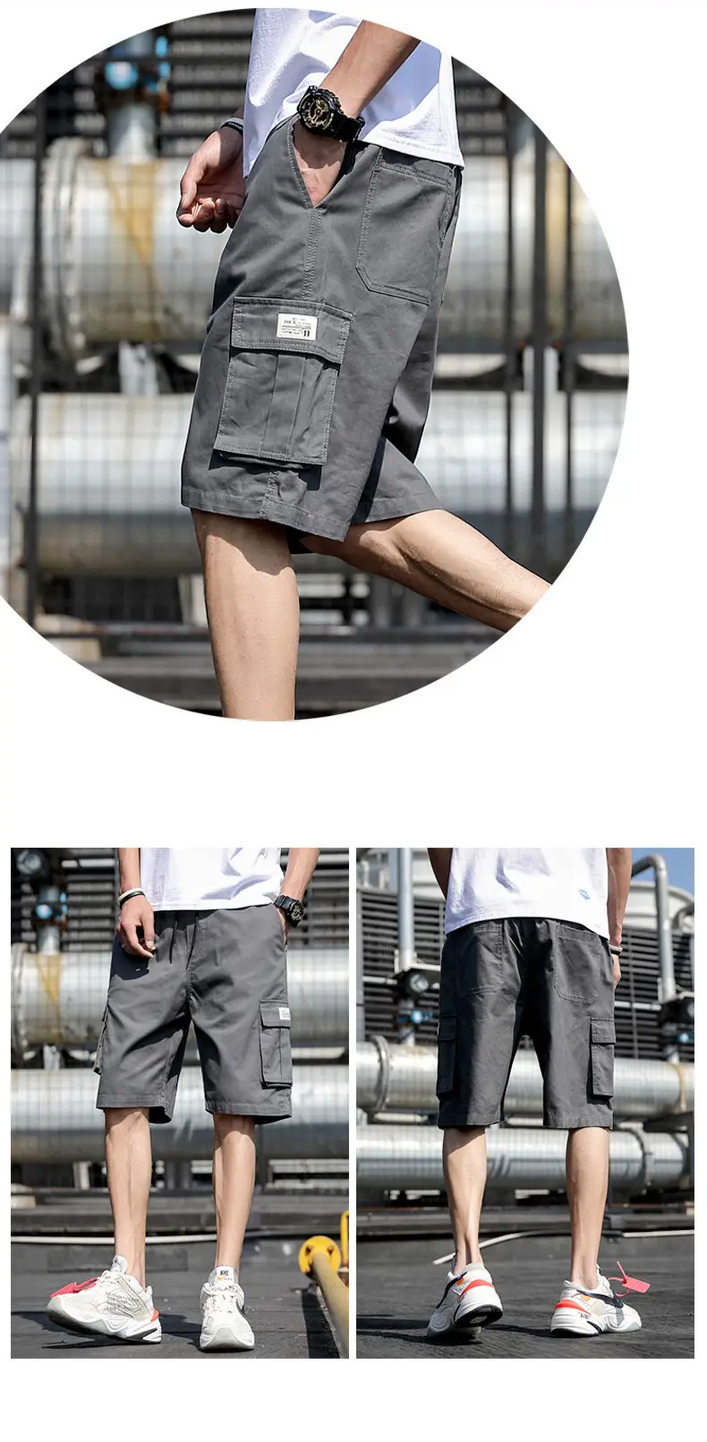 Men Korean Style Grey Shorts Casual Sports Wear — feature 11