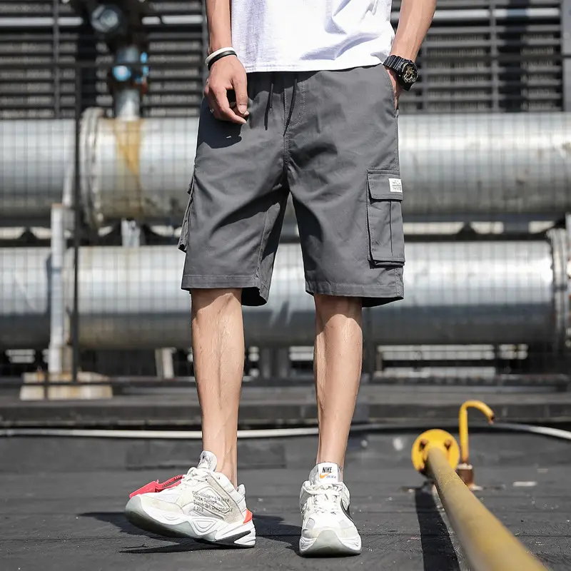 Men Korean Style Grey Shorts Casual Sports Wear - Image 2