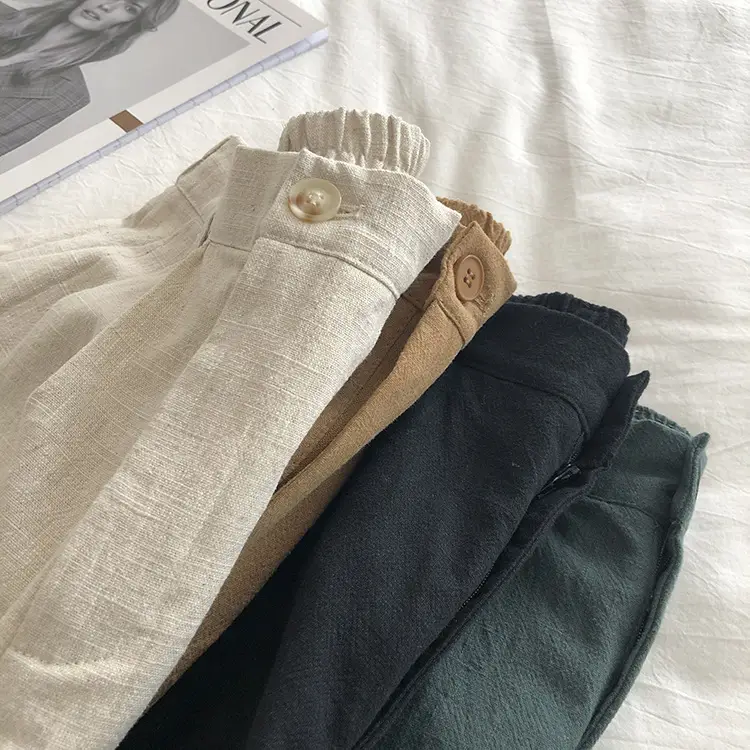 2025 Linen Wide Leg Shorts High Waist Women — feature 11