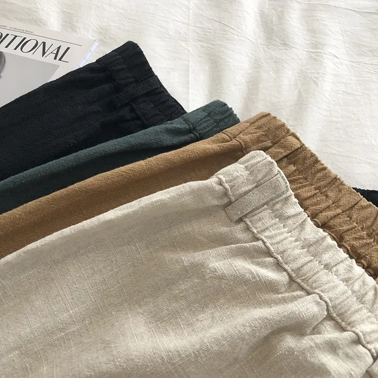 2025 Linen Wide Leg Shorts High Waist Women — feature 27