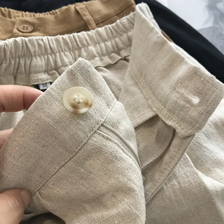 2025 Linen Wide Leg Shorts High Waist Women — feature 8