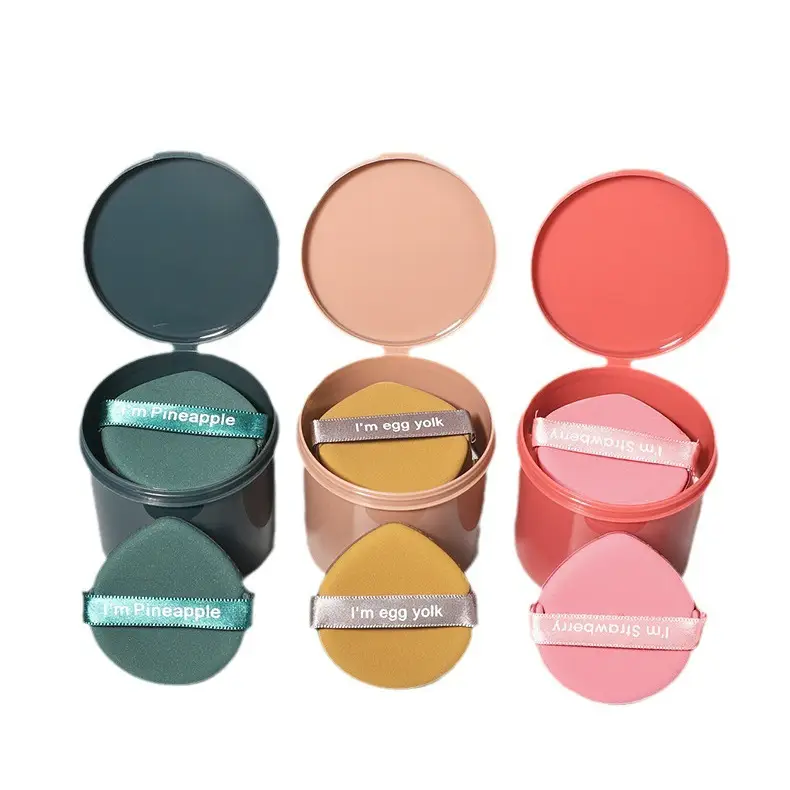 Non-Latex Wet Dry Makeup Sponge Puff Egg Yolk Pie - Image 11