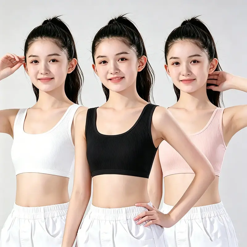 Developmental Period Small Vest Bra for Elementary and Middle School Students Aged 12-14-16, Girls' Bra, Older Children's Underwear, Thin