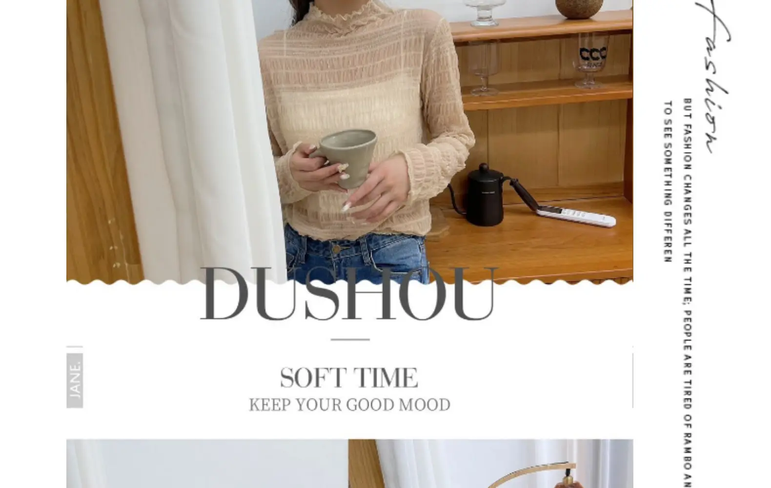 Women Lace Chiffon Half Collar Top Winter — feature 22