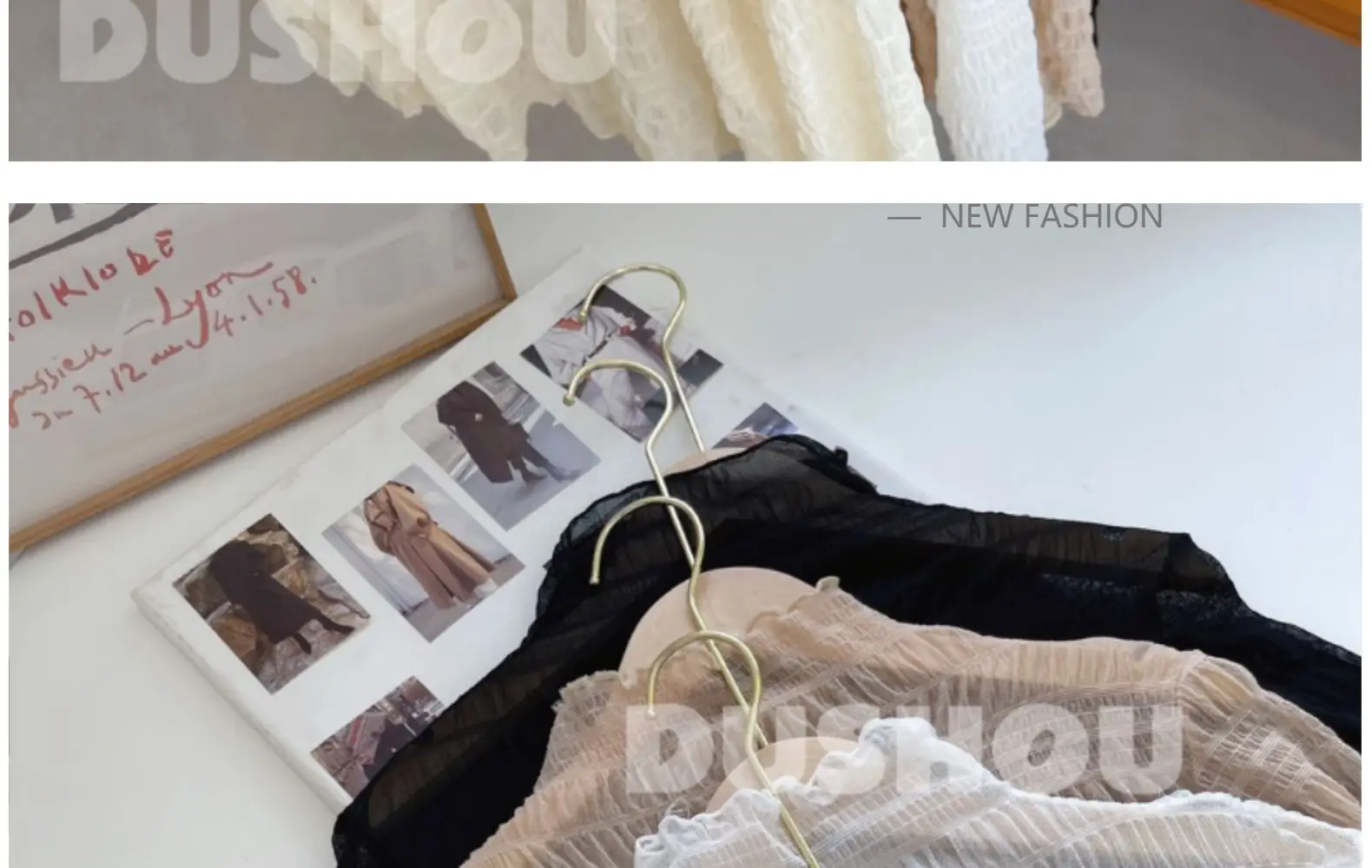 Women Lace Chiffon Half Collar Top Winter — feature 33