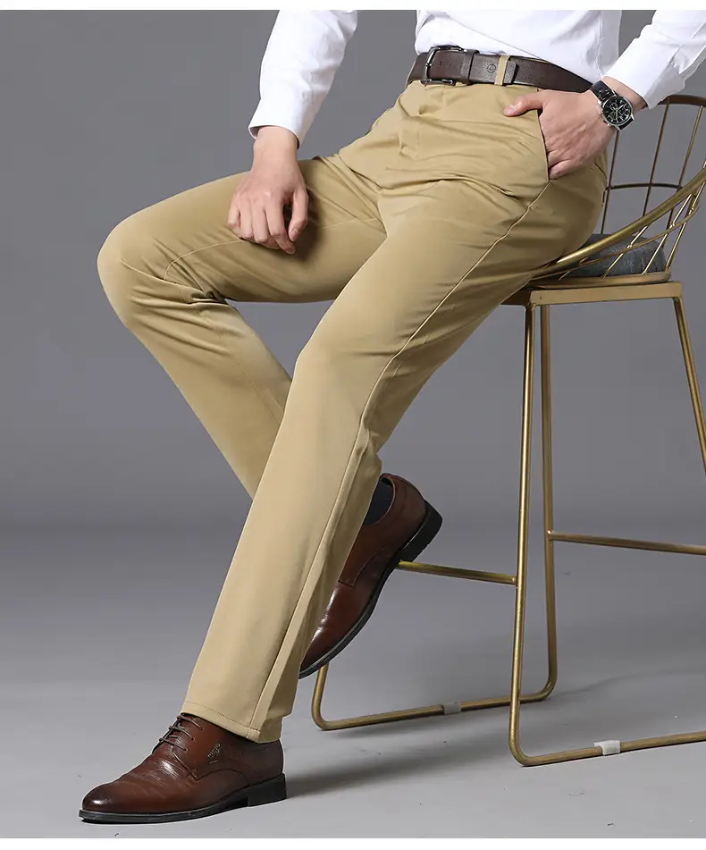 Men Elastic Summer Thin Trousers Dark Gray — feature 20