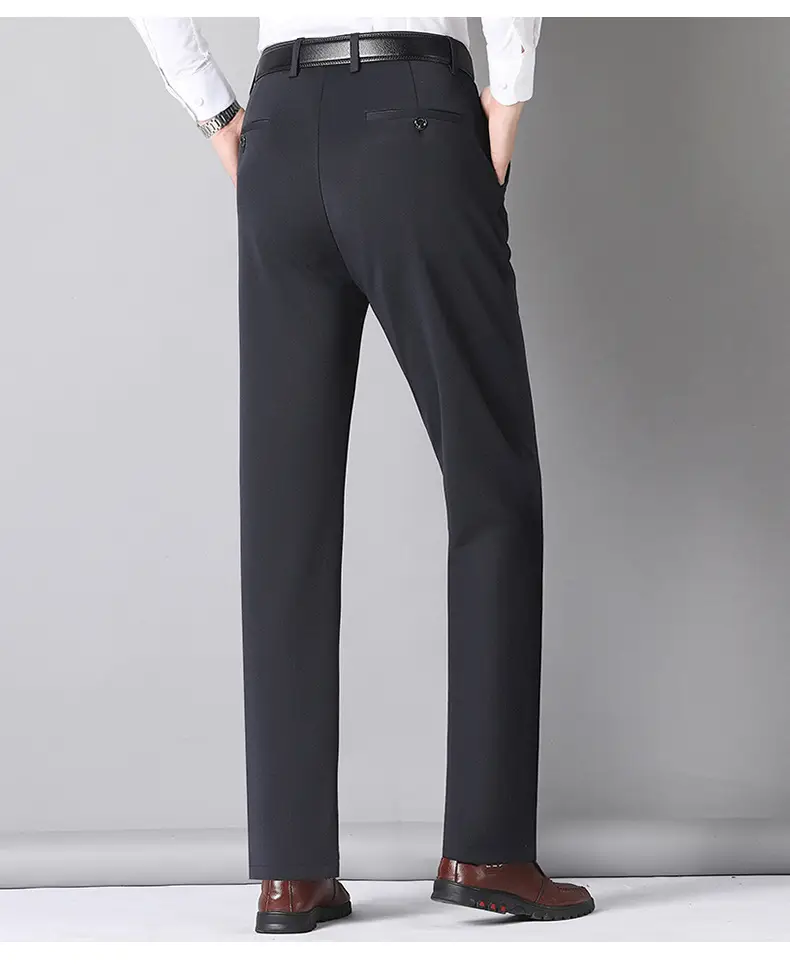 Men Elastic Summer Thin Trousers Dark Gray — feature 24