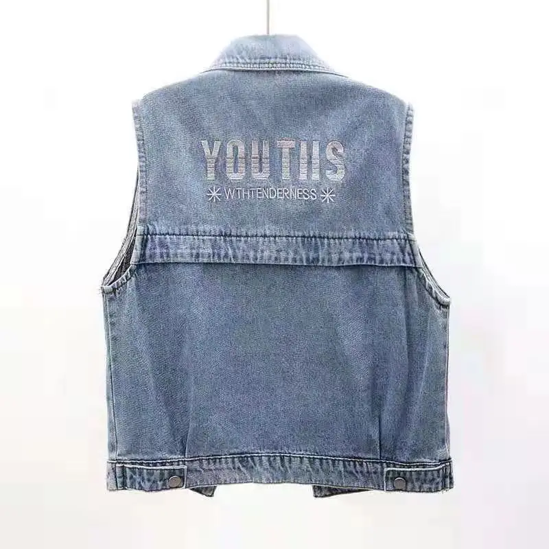 Women Denim Vest Cyber Waistcoat Top 2022 - Image 3