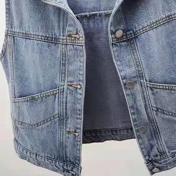 Women Denim Vest Cyber Waistcoat Top 2022 - Image 4