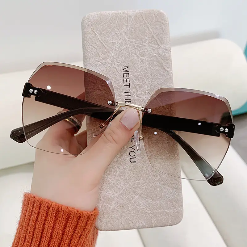 Women's Frameless UV400 Sunglasses Black