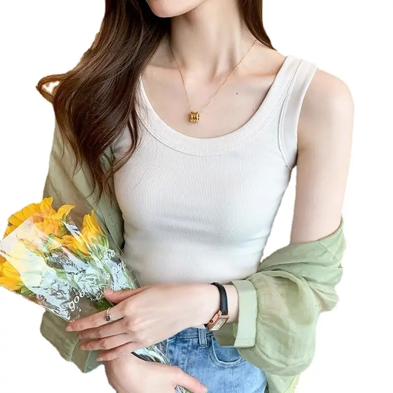 Women's Black Slim Fit Sleeveless T-Shirt - Image 13