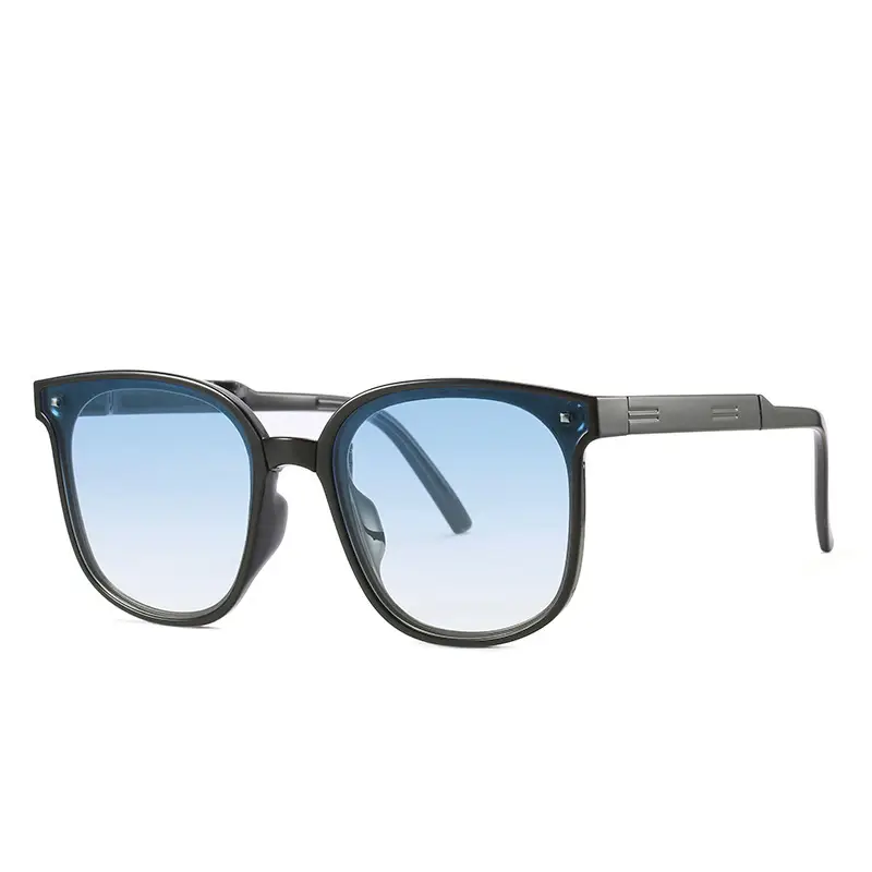 Foldable UV Sunglasses Men Women Light Blue 2022