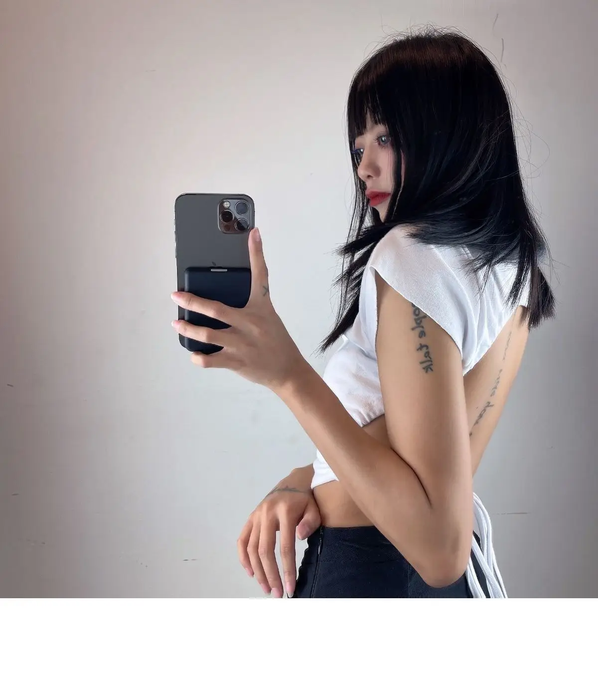 Women's Black Crop Top with Backless Design — feature 11