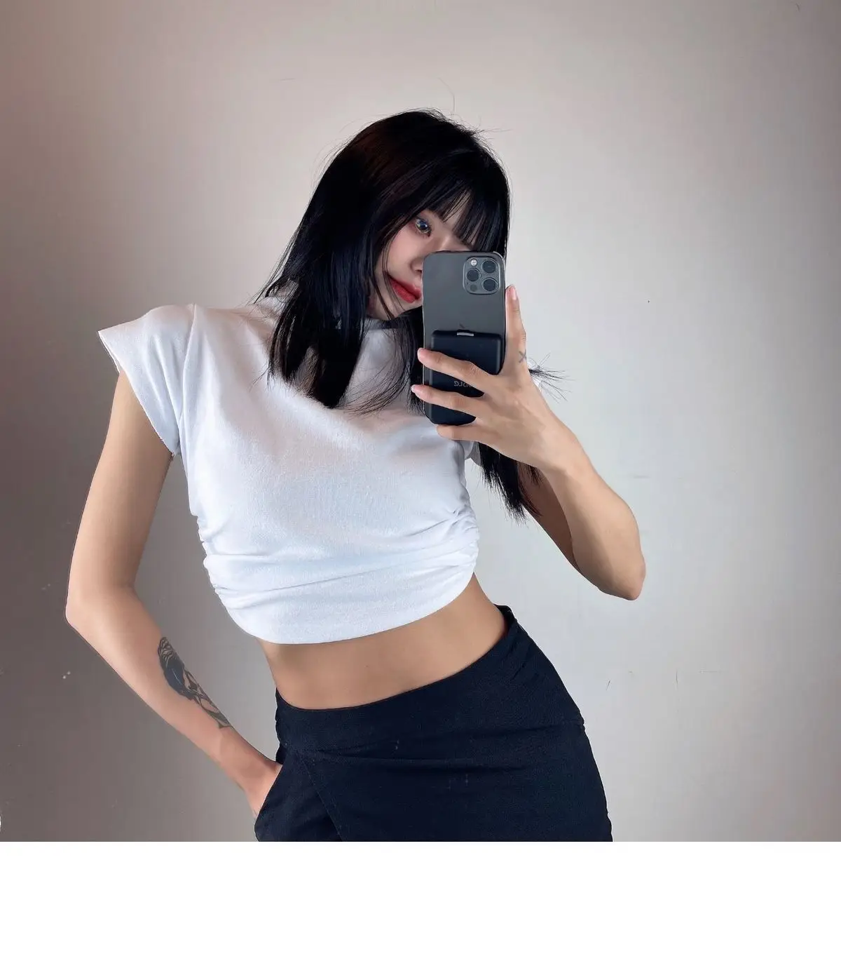Women's Black Crop Top with Backless Design — feature 8