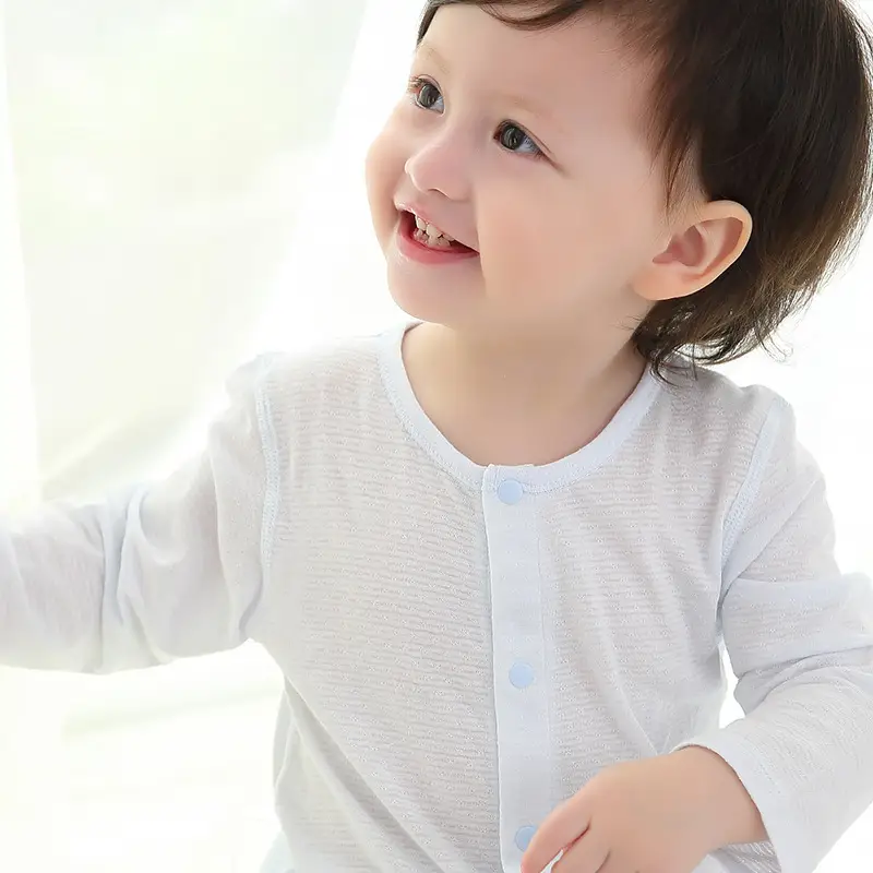 Baby Long Sleeve Romper White Cotton 1-2Yr - Image 8
