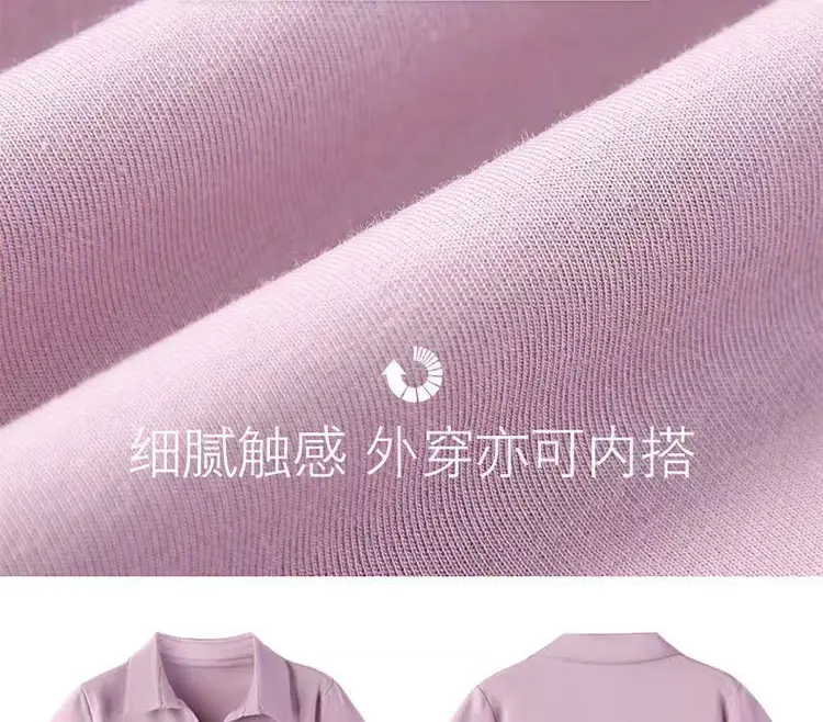 Women Polo T-Shirt Summer 2023 Solid Color — feature 4