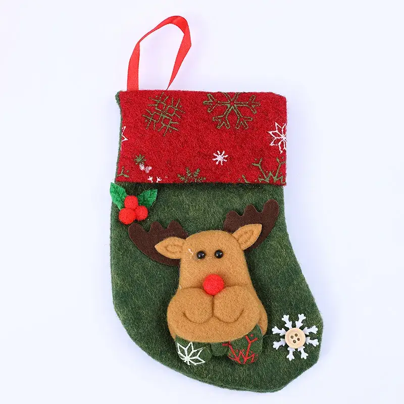 Christmas Red Socks with Santa Face Decor - Image 9