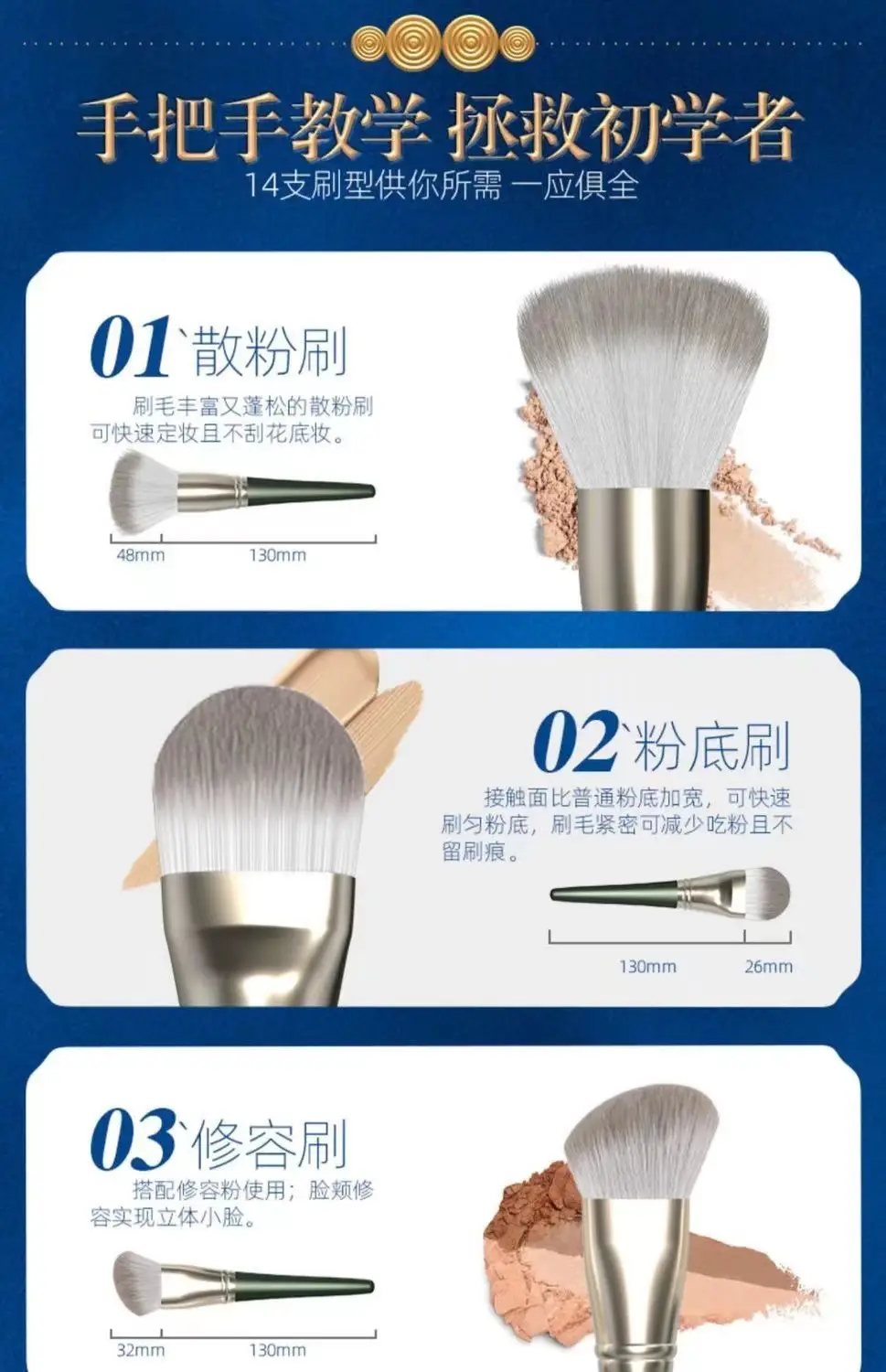 Cangzhou Luyun 14-Piece Makeup Brush Set for Beginners — feature 8