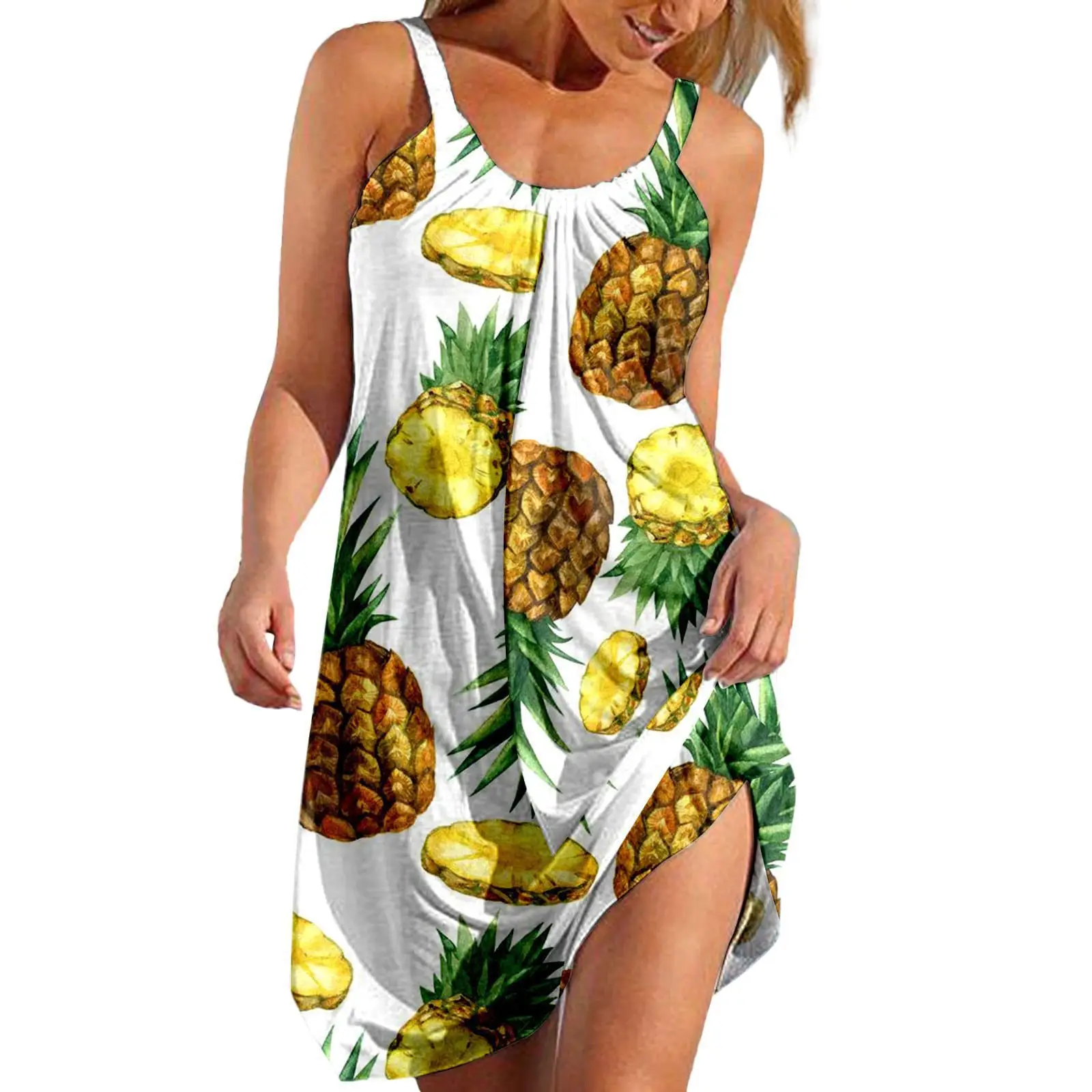 Women Printed Camisole Dress Purple Black Summer Casual - Image 19