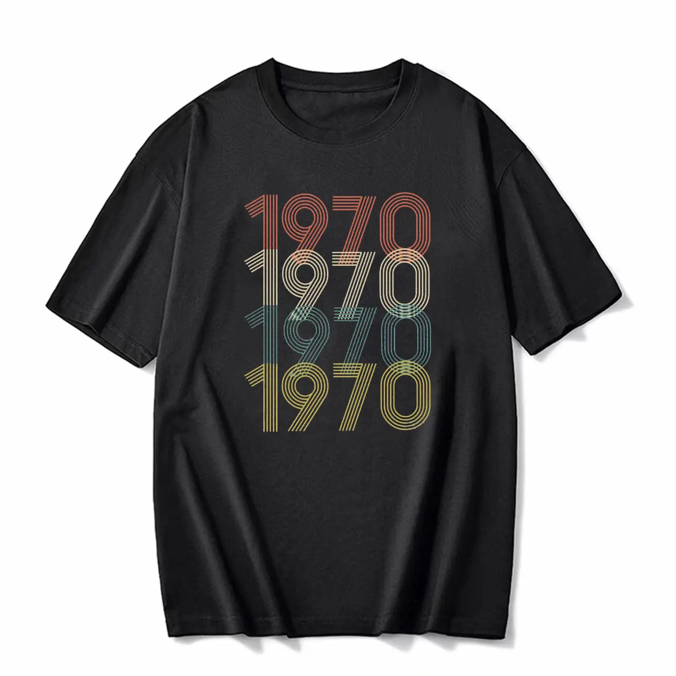 Men 1970-1979 Digital Printed T-Shirt Black - Image 11