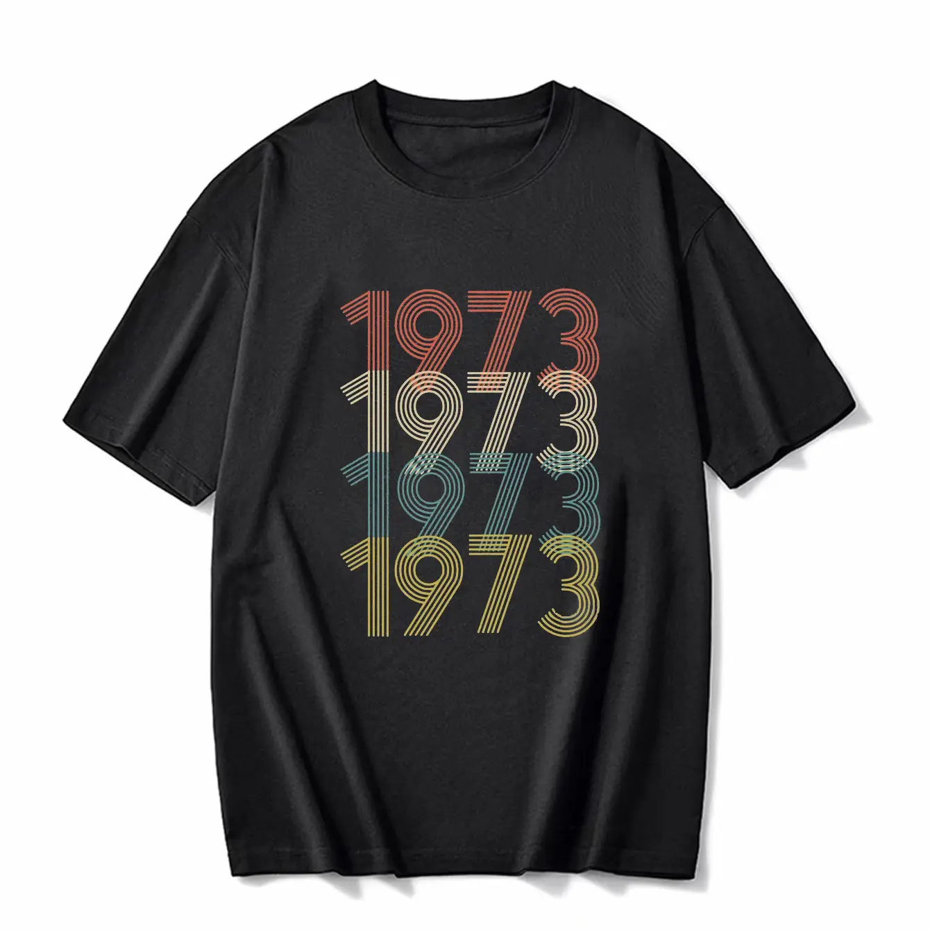 Men 1970-1979 Digital Printed T-Shirt Black - Image 14