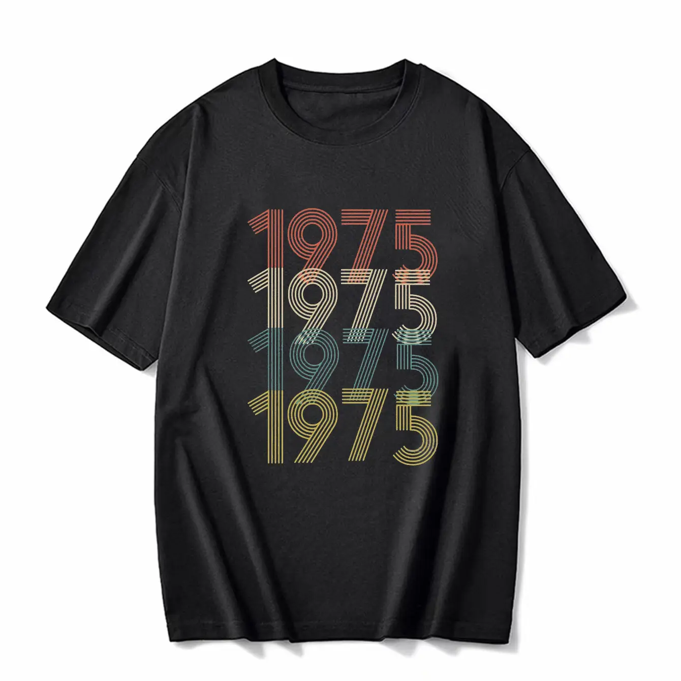 Men 1970-1979 Digital Printed T-Shirt Black - Image 16