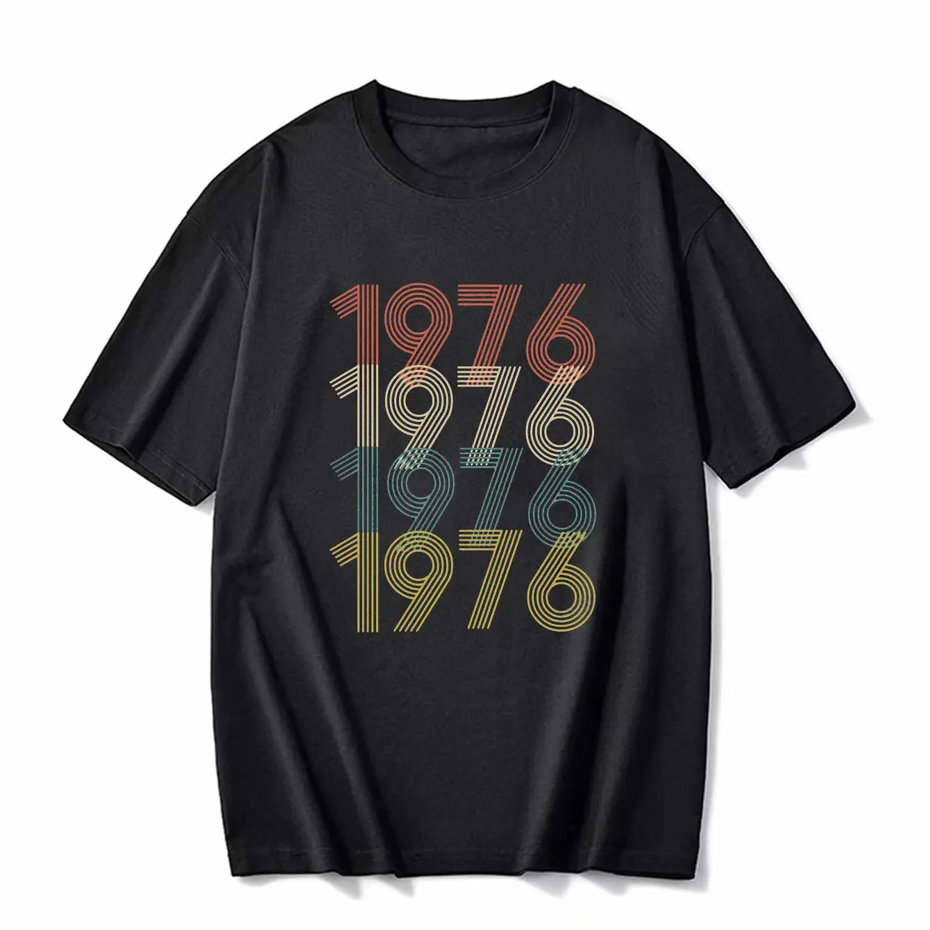 Men 1970-1979 Digital Printed T-Shirt Black - Image 17