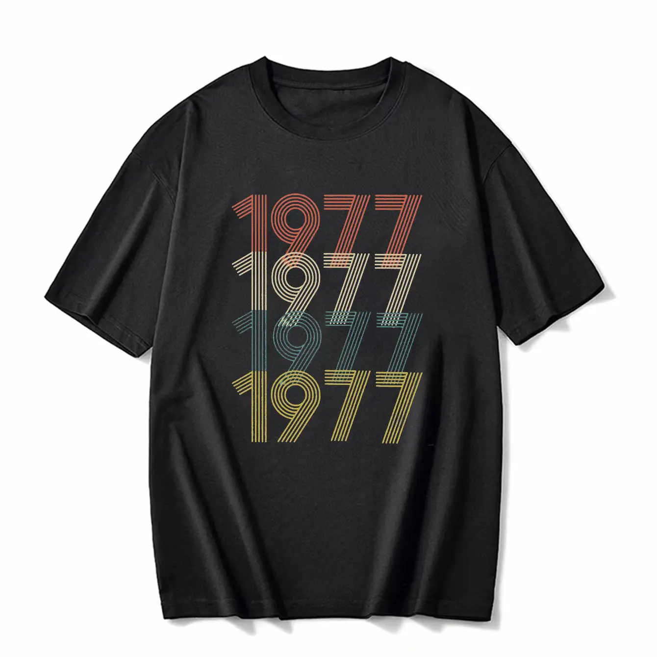 Men 1970-1979 Digital Printed T-Shirt Black - Image 18